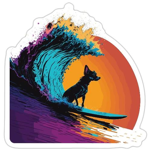 Black Dog Surfing Emerald Wave - Sticker