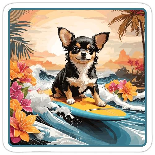 Surfing Chihuahua - Sticker