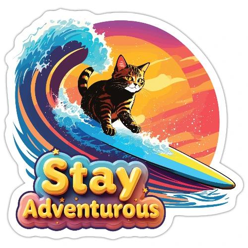Surfing Kitten Adventure - Sticker