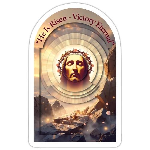 Easter He Is Risen Sacred Face T Shirt, wife Gift - Sticker