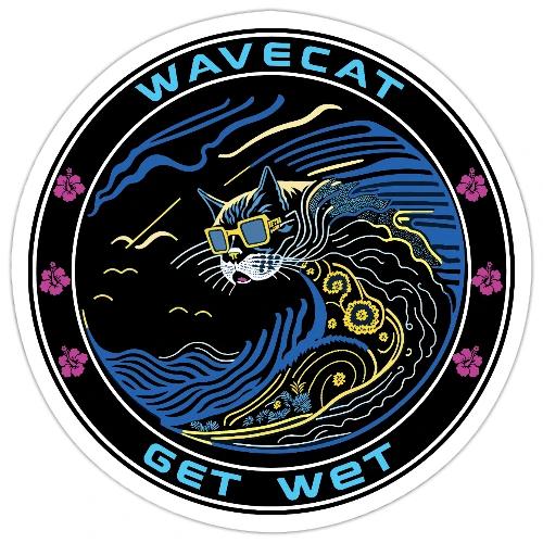 Wavecat Get Wet - Sticker
