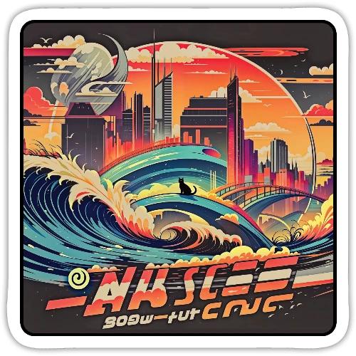 Wavecat City - Sticker