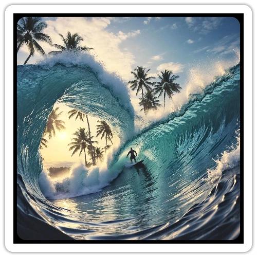 Double-Barrel Wave - Sticker
