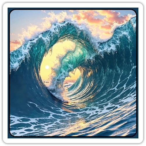 Double Barrel Wave - Sticker