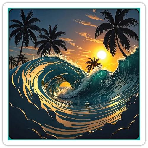 Liquid Morning Wave - Sticker
