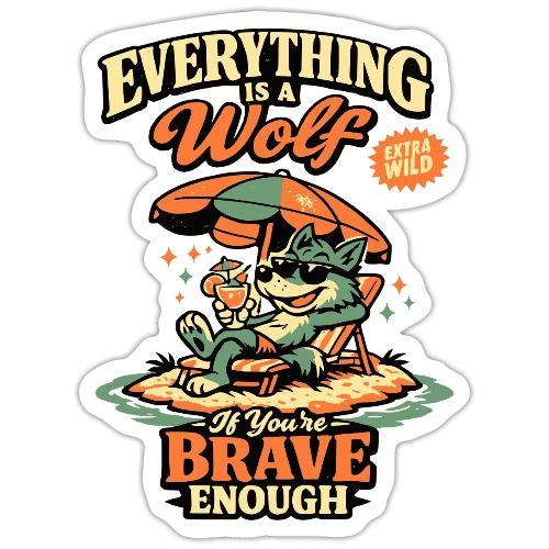 Everything Is A Wolf – Retro Chill - Sticker