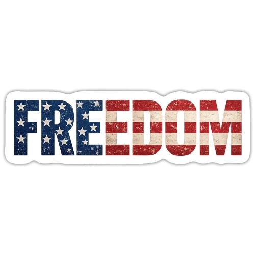Freedom American Flag Distressed Patriotic Shirt - Sticker