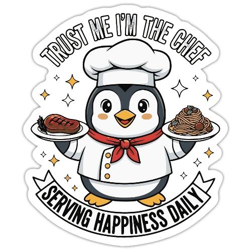 cute Penguin Chef-Funny Cartoon Daily Happiness - Sticker