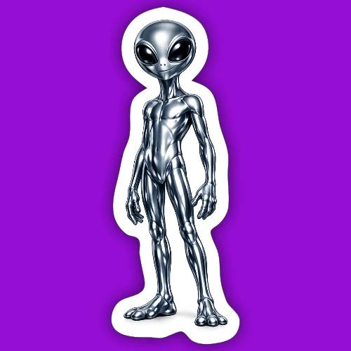 Silver Alien - Sticker