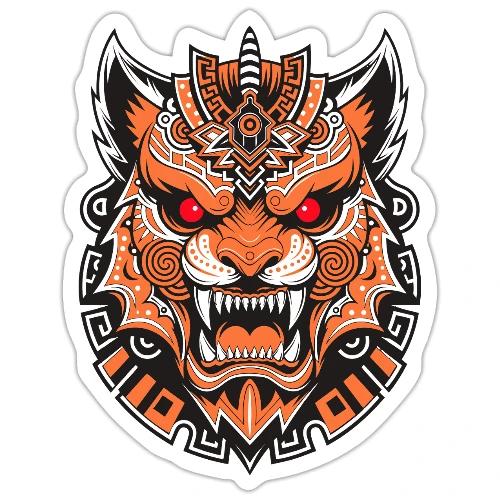 Tribal Demon Wolf Mask - Sticker