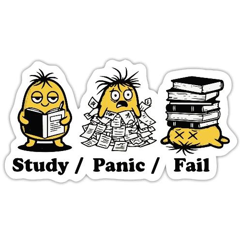 Funny Student Study Panic Fail Back To School - Sticker