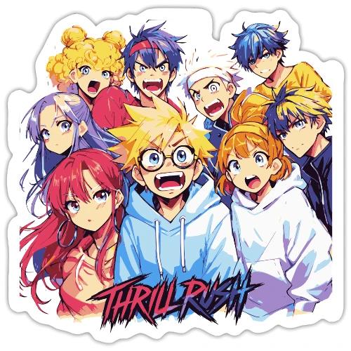 Thrill Rush Anime Squad Streetwear - Sticker