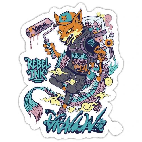 Kitsune Street Rebel - Sticker