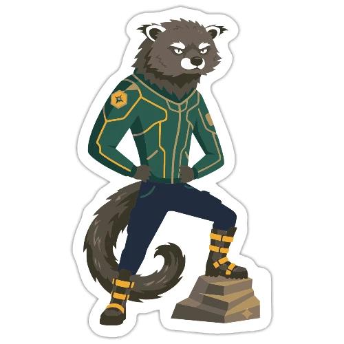 Raccoon Ranger in Neon Armor - Sticker