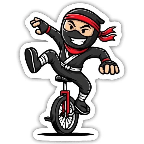 Ninja Unicyclist - Sticker
