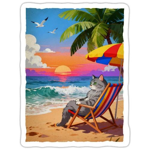 Rainbow Beach cat - Sticker