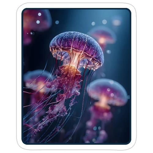 Glowing Jellyfish Deep Sea Design - Sticker