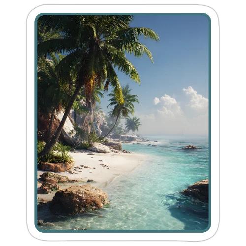 Tropical Beach Paradise Palm Design - Sticker