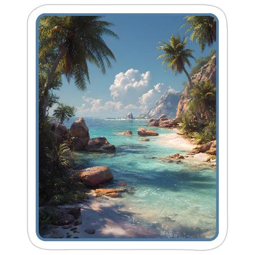 Tropical Island Paradise Ocean Design - Sticker