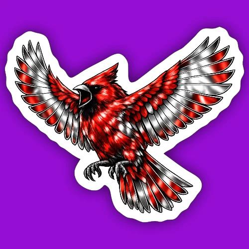Cardinal in Flight - Sticker