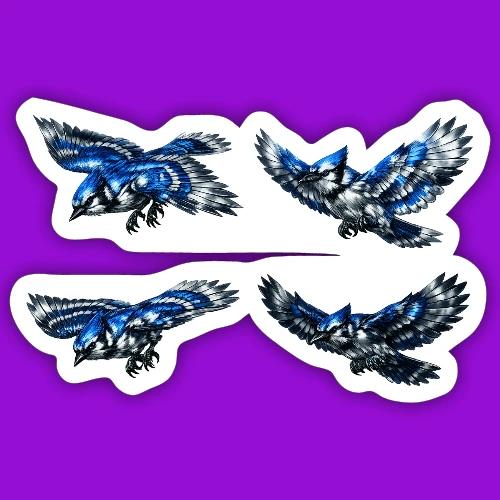 Silver Blue Jay Flight Stages - Sticker
