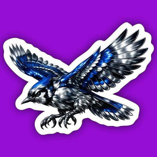 Silver Blue Jay Dive - Sticker