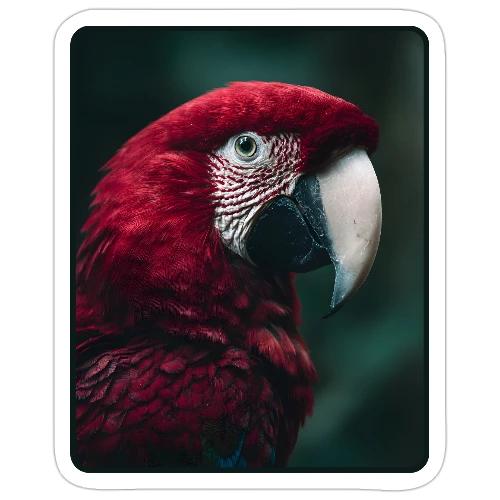 Red Green Macaw Bird Portrait Design - Sticker