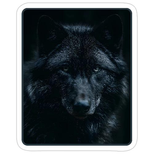Black Wolf Intense Eyes Portrait Design - Sticker