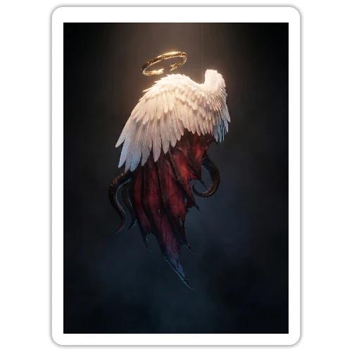 Angel vs Demon Wings Dark Aesthetic Gothic T-Shirt - Sticker