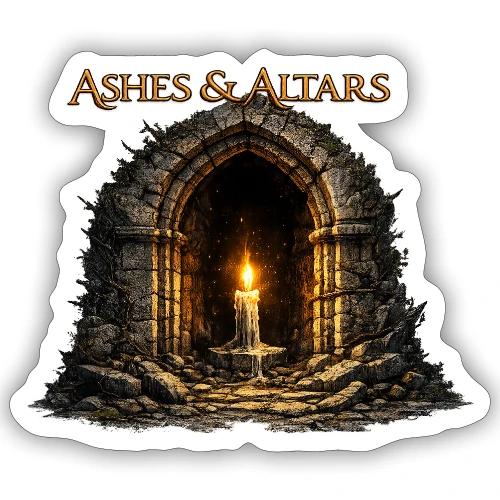 Altars & Ashes Candle in the Archway Tee - Sticker