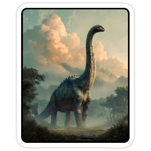 Brachiosaurus Prehistoric Scene Design - Sticker