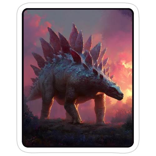 Stegosaurus Sunset Forest Design - Sticker
