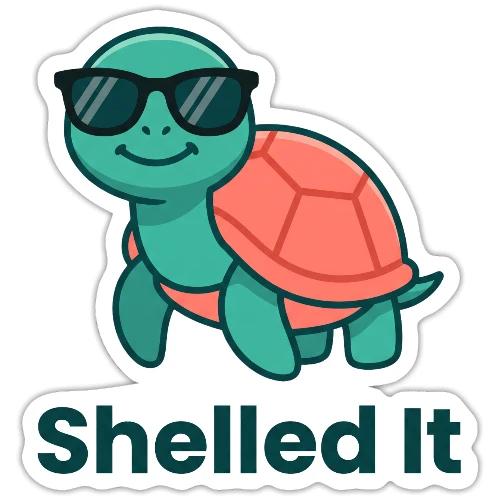 Funny Turtle Sunglasses Shelled It Cute Gift - Sticker