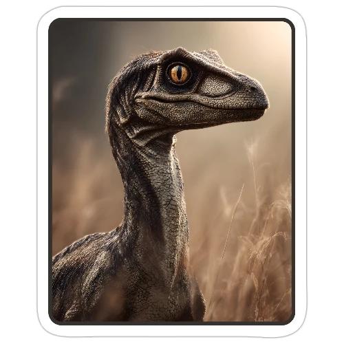 Velociraptor Feathered Portrait Design - Sticker