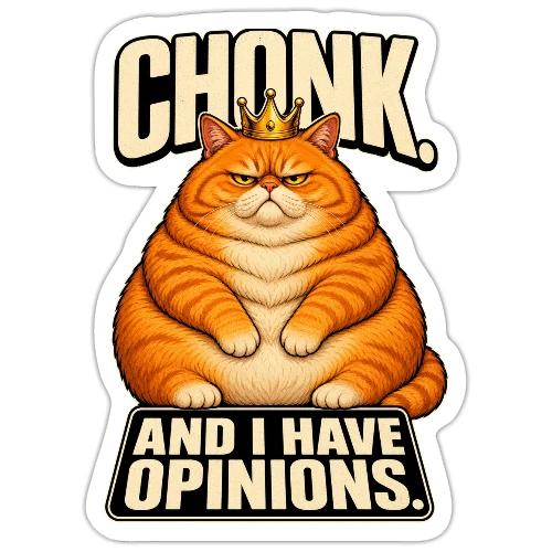 Chonk King Cat - Opinionated Kitty - Sticker