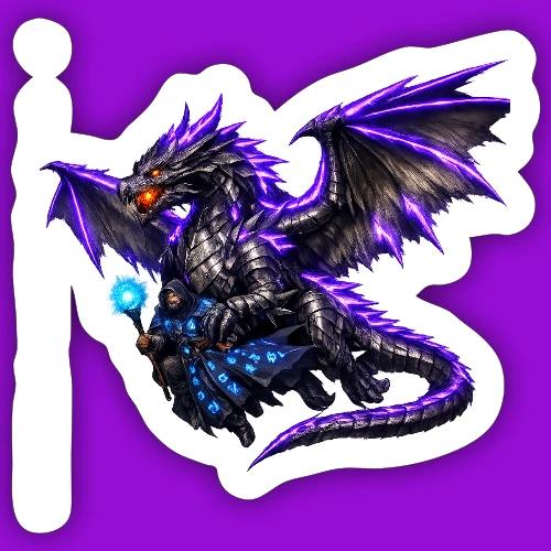 Neon Dragon and Battle Mage - Sticker