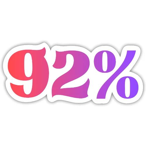 92 Percent - Sticker