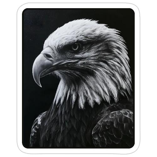Black White Bald Eagle Design - Sticker