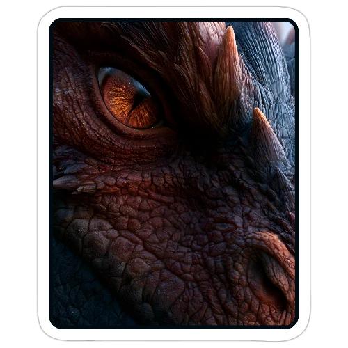 Fierce Ancient Dragon Portrait Design - Sticker