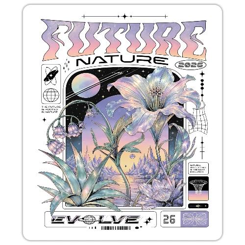 Future Nature Retro-Futuristic - Sticker