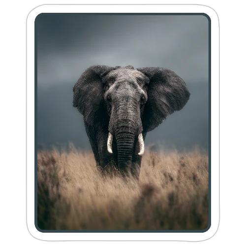 Majestic African Elephant Portrait Design - Sticker