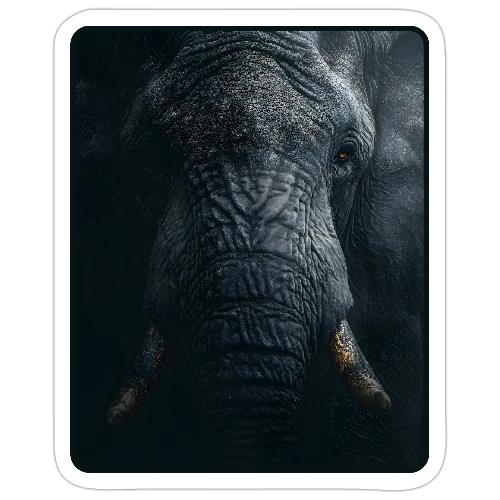 Shadow Elephant Intense Eyes Design - Sticker