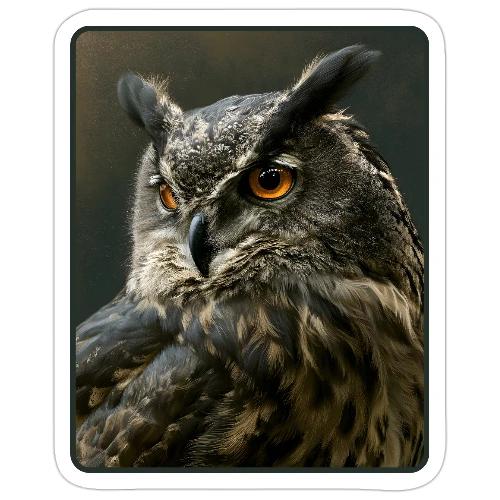 Eurasian Eagle Owl Portrait Design - Sticker