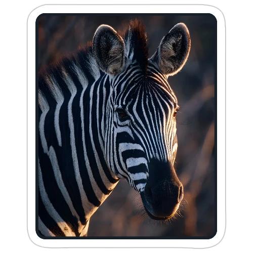 Majestic Zebra Sunset Portrait Design - Sticker