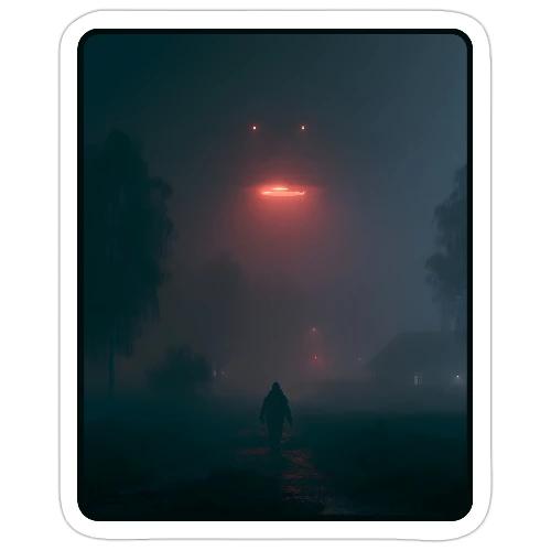 Mysterious UFO Encounter Design - Sticker
