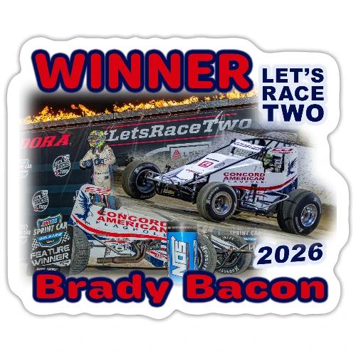 Brady Bacon #LetsRaceTwo Winner - Sticker