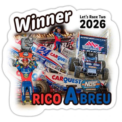 Rico Abreu #LetsRaceTwo Winner - Sticker