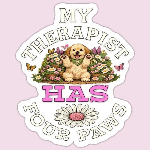 My Therapist Has Four Paws - Sticker