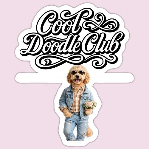 Cool Doodle Club | Goldendoodle Lover Design - Sticker