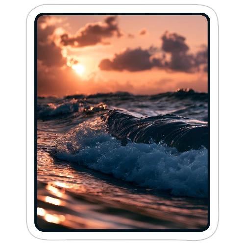Golden Sunset Ocean Wave - Sticker